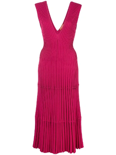 Altuzarra Riggs Ribbed Knit Midi Dress In Pink