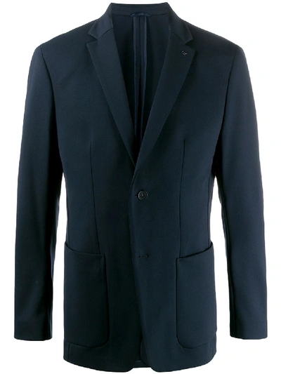 Calvin Klein Single-breasted Regular-fit Blazer In Blue