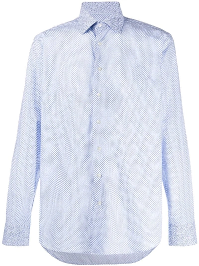 Etro Floral-print Regular-fit Shirt In Blue