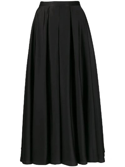 Blanca Pleated A-line Skirt In Black