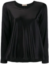 BLANCA FLARED SATIN TOP