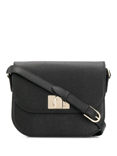 Furla 1927 Twist Lock Shoulder Bag In Black