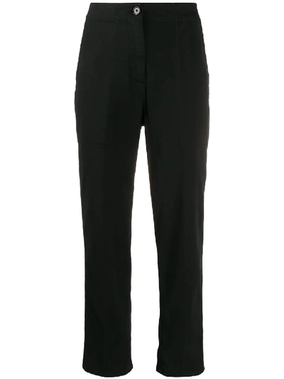 Aspesi Classic Straight Leg Trousers In Black