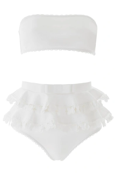 Zimmermann Lace Detail Bikini In White