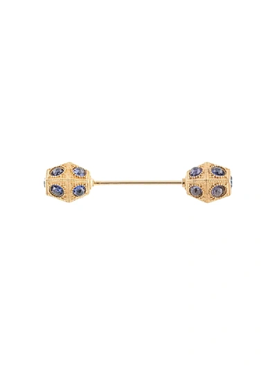 Dolce & Gabbana Crystal Embellished Brooch In Gold