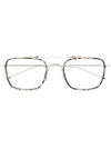 Thom Browne Rectangular-frame Eye Glasses In Silver