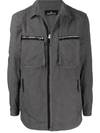 Stone Island Shadow Project Long Sleeve Zipped Pocket Jacket In Grey