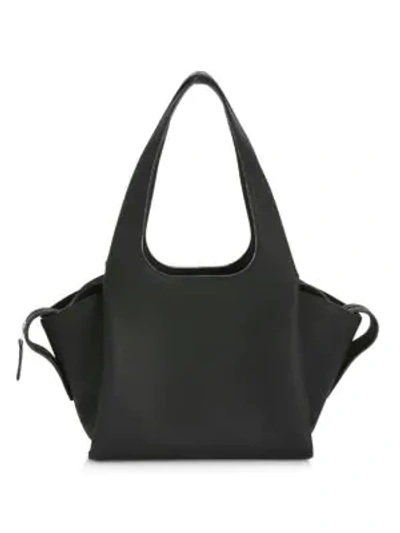 The Row Tr1 Leather Shoulder Bag In Black