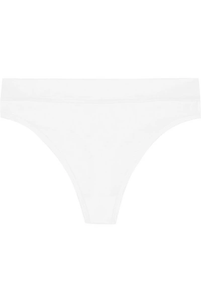 Lé Buns Robbie Set Of Two Stretch Organic Cotton Thongs In White