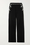 MADELEINE THOMPSON NAVE TWO-TONE CASHMERE STRAIGHT-LEG TRACK PANTS