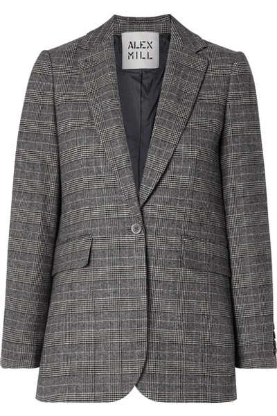 Alex Mill Ryder Prince Of Wales Checked Woven Blazer In Black