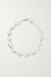 ELIOU GOLD-TONE BEAD AND PEARL NECKLACE