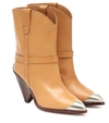 ISABEL MARANT LAMSY LEATHER ANKLE BOOTS,P00432611