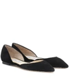 JIMMY CHOO ESTHER SUEDE BALLET FLATS,P00433390