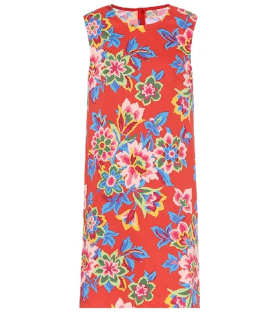 Carolina Herrera Floral-print Stretch-cotton Sheath Dress In Multi