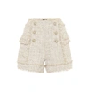 BALMAIN Tweed high-rise shorts,P00429953