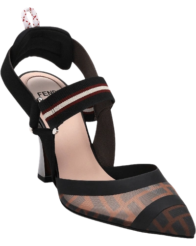 FENDI COLIBRI 85MM FF MESH SLINGBACK HIGH-HEEL PUMPS,PROD152570050