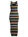 M MISSONI Sleeveless Striped Knit Long Tube Dress