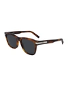 FERRAGAMO MEN'S CLASSIC LOGO SQUARE SUNGLASSES W/ METAL DETAIL,PROD226560036