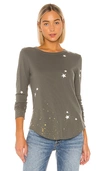 CHASER CHASER MILITARY STARS THERMAL TEE IN GREEN.,CSER-WS973