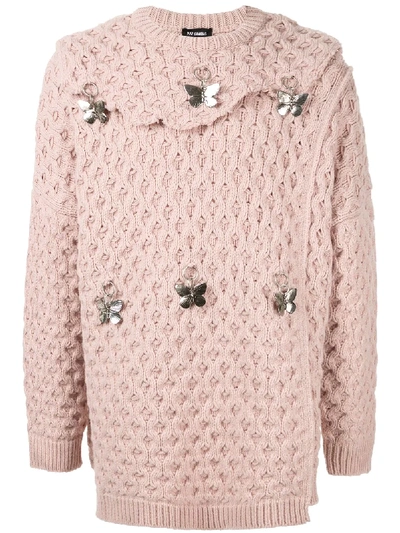 Raf Simons Butterfly Keyring Jumper In Pink