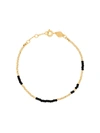 Anni Lu 18kt Gold-plated Asym Beaded Bracelet In Metallic Black