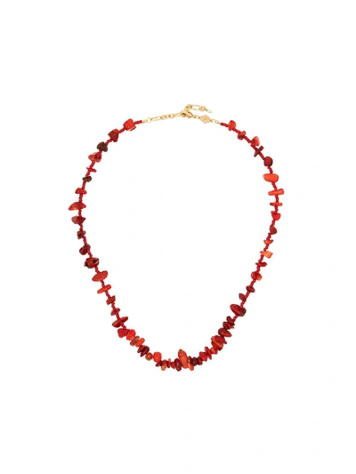 Anni Lu 18kt Vergoldete Halskette Mit Korallenperlen In 红色