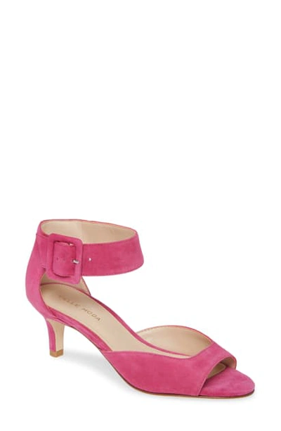 Pelle Moda 'berlin' Ankle Strap Sandal In Magenta Suede