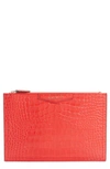 GIVENCHY MEDIUM ANTIGONA CROC EMBOSSED LEATHER POUCH,BB609CB0LK