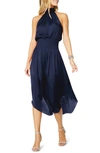 Ramy Brook Bella Halter Neck Dress In Navy