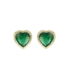 GUITA M Green Emerald Heart Studs