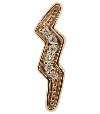 Andrea Fohrman Diamond Lightning Bolt Single Stud In Rosegold