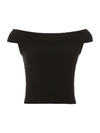 Alexander Mcqueen Off-the-shoulder Ribbed-knit Top In Black (black)
