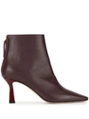 Wandler Lina Sculpted Heel Boots In Red