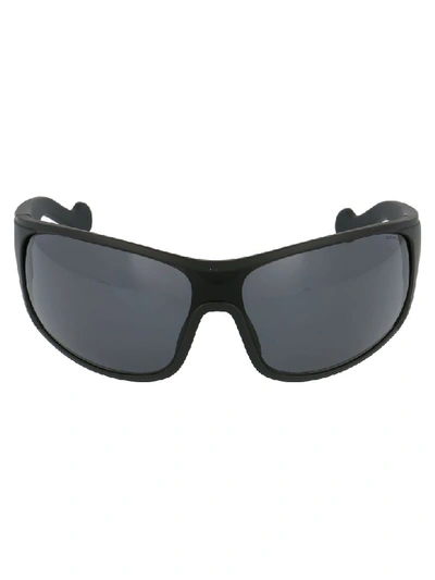 Moncler Mask Sunglasses W/ Polarized Lenses In D Black