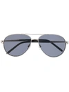 Montblanc Aviator-frame Logo Sunglasses In Silver