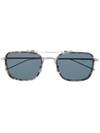 Thom Browne Tortoiseshell Effect Sunglasses In Grey