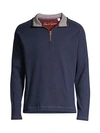 Robert Graham Half-zip Sweater In Navy