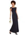 ADRIANNA PAPELL KNIT CREPE GOWN