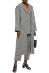 3.1 PHILLIP LIM / フィリップ リム 3.1 PHILLIP LIM WOMAN PRINCE OF WALES CHECKED WOOL-BLEND TRENCH COAT BLACK,3074457345621362233