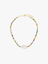 ANNI LU 18K GOLD-PLATED ALAIA RAINBOW BEADED PEARL NECKLACE,191203714661441