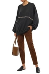 BRUNELLO CUCINELLI OVERSIZED BEAD-EMBELLISHED CASHMERE AND SILK-BLEND SWEATER,3074457345621403377