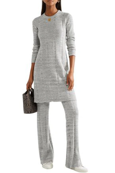 Elizabeth And James Kellen Ribbed Cotton-blend Tunic In Light Gray