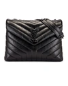 Saint Laurent Medium Supple Monogramme Loulou Chain Bag In Black & Black