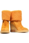 TOD'S SHEARLING WEDGE ANKLE BOOTS,3074457345621263548
