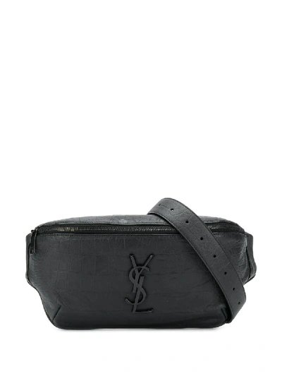 Saint Laurent Logo-print Belt Bag In Black