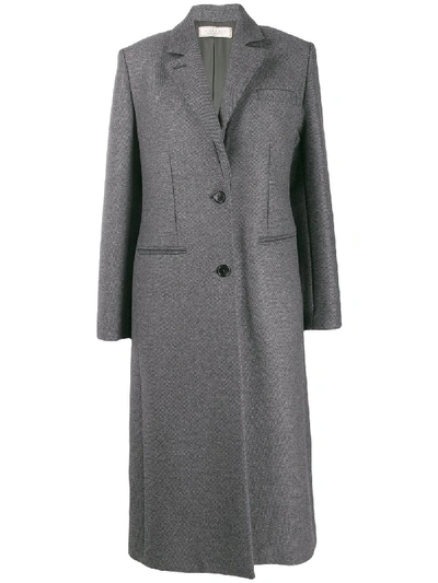 Nina Ricci One Breast Wool Gabardine Coat In Grey