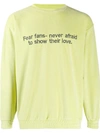 Paura Long Sleeve Slogan Sweater In Green