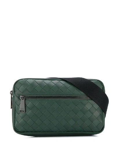 Bottega Veneta Leather Intrecciato Belt Bag In Green