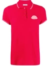 Moncler Logo Short-sleeved Polo Shirt In Red